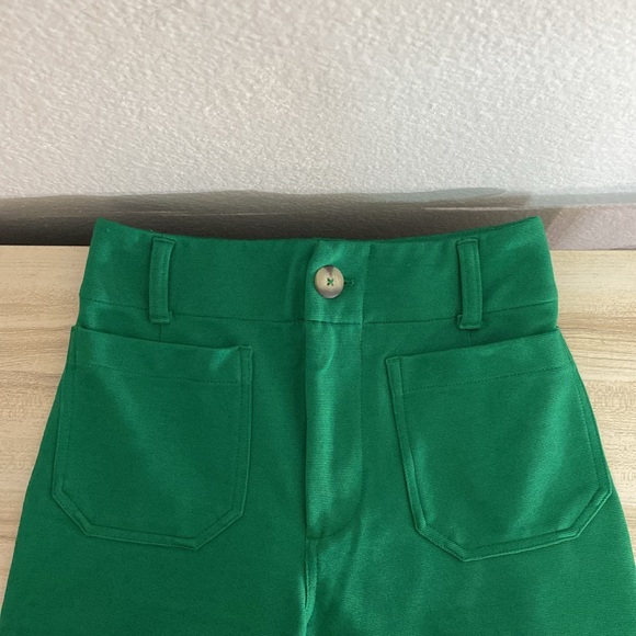 Anthropologie Maeve Colette Cropped Wide Leg Pants Kelly Green Knit Edition 25 - Picture 5 of 10